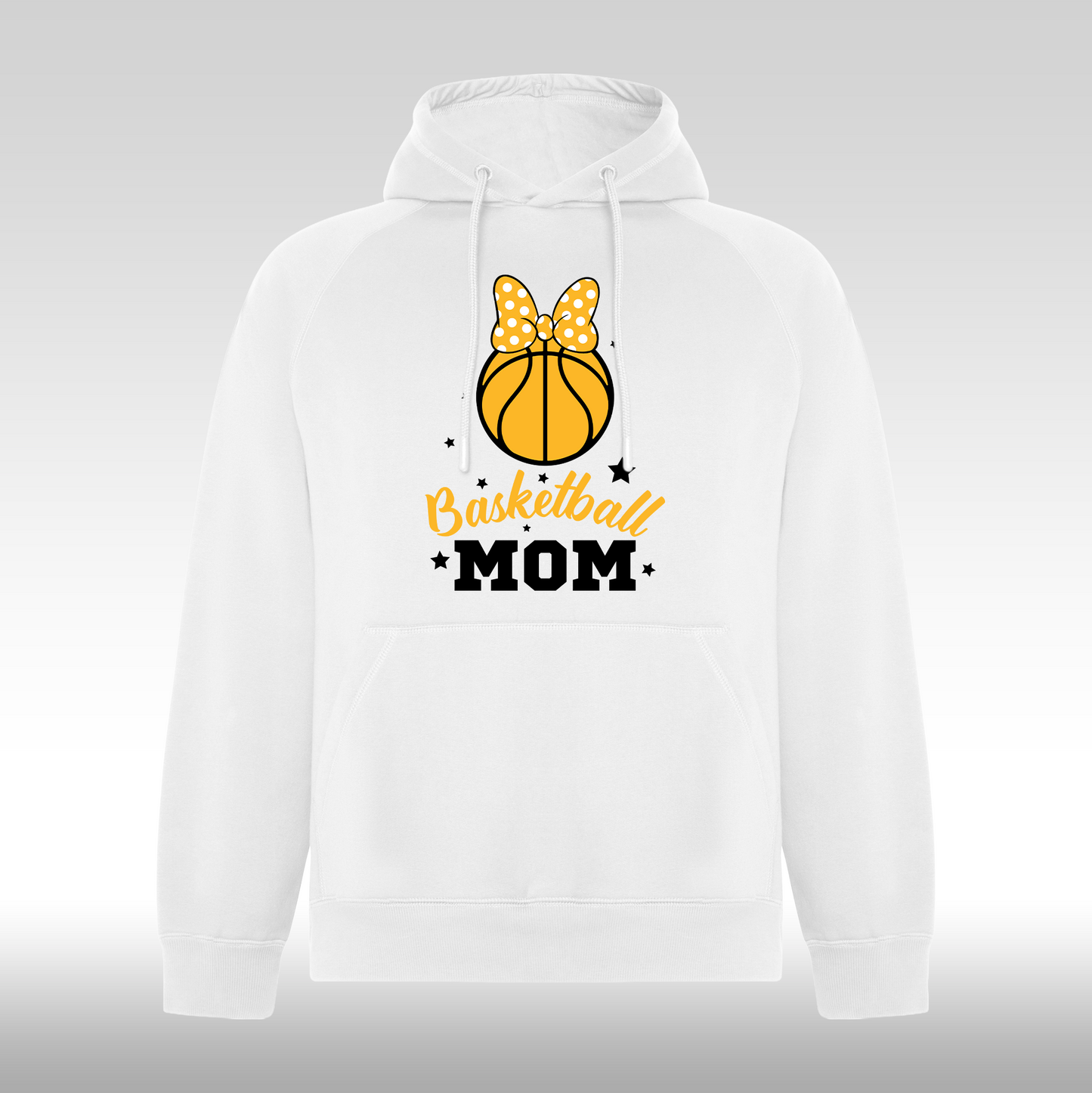 Hanorac alb personalizat sport "Basketball Mom" streetwear

