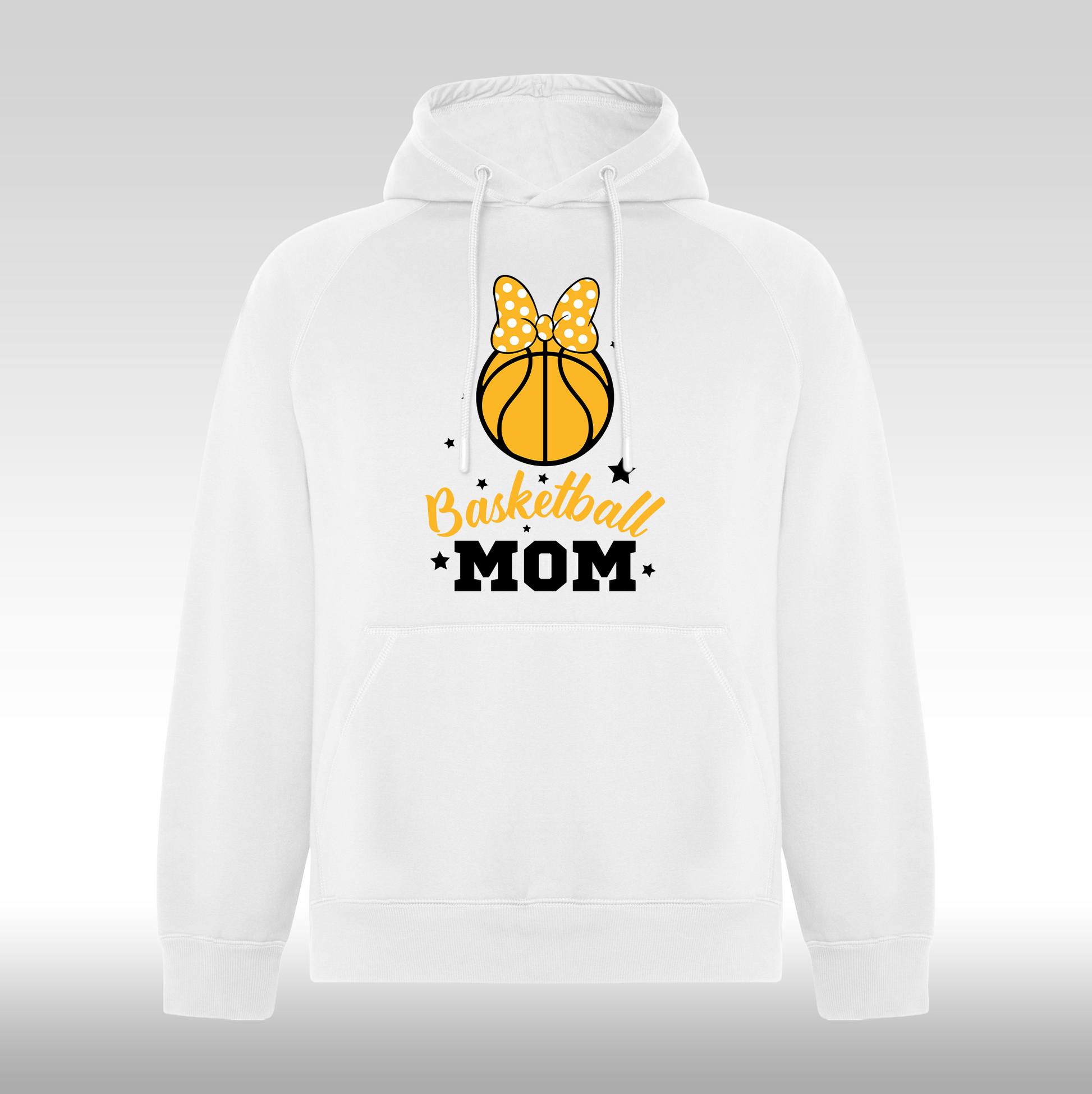 Hanorac alb personalizat sport "Basketball Mom" streetwear
