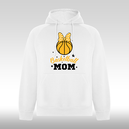 Hanorac alb personalizat sport "Basketball Mom" streetwear
