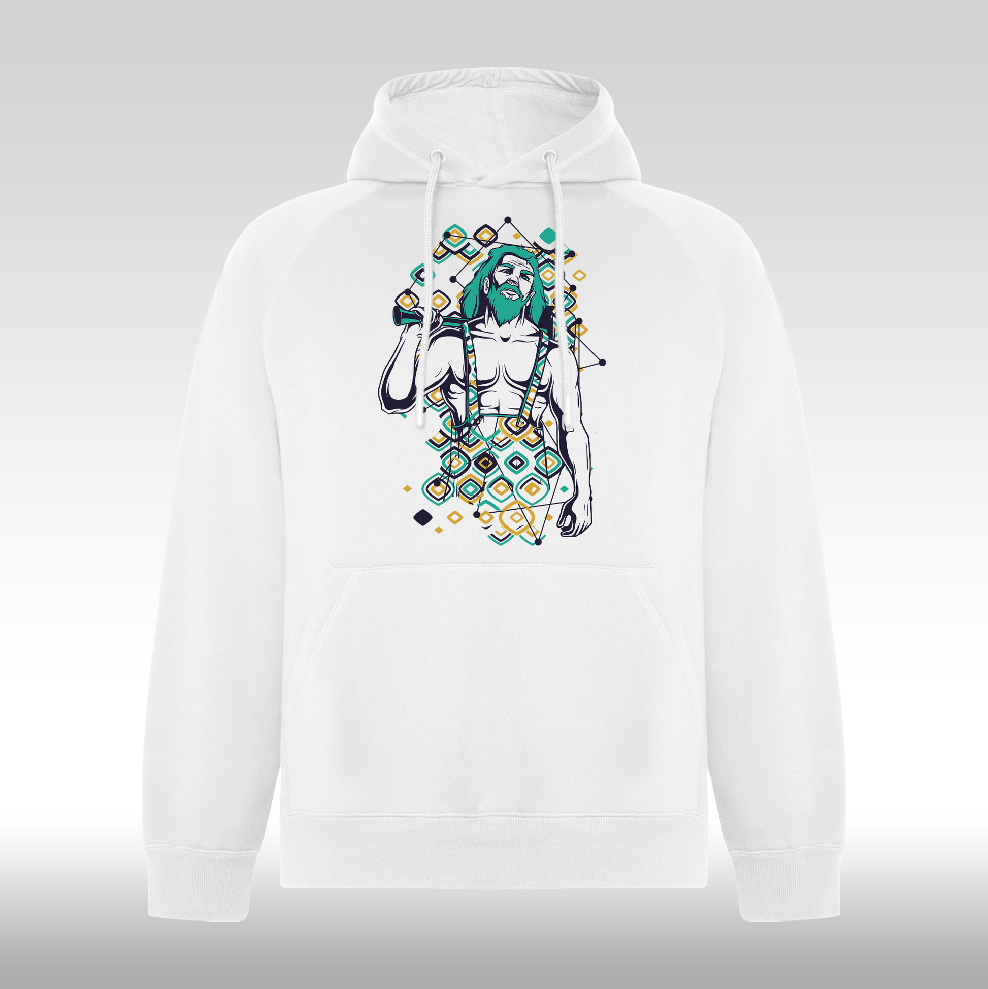 Hanorac alb personalizat urban "Abstract Titan" streetwear
