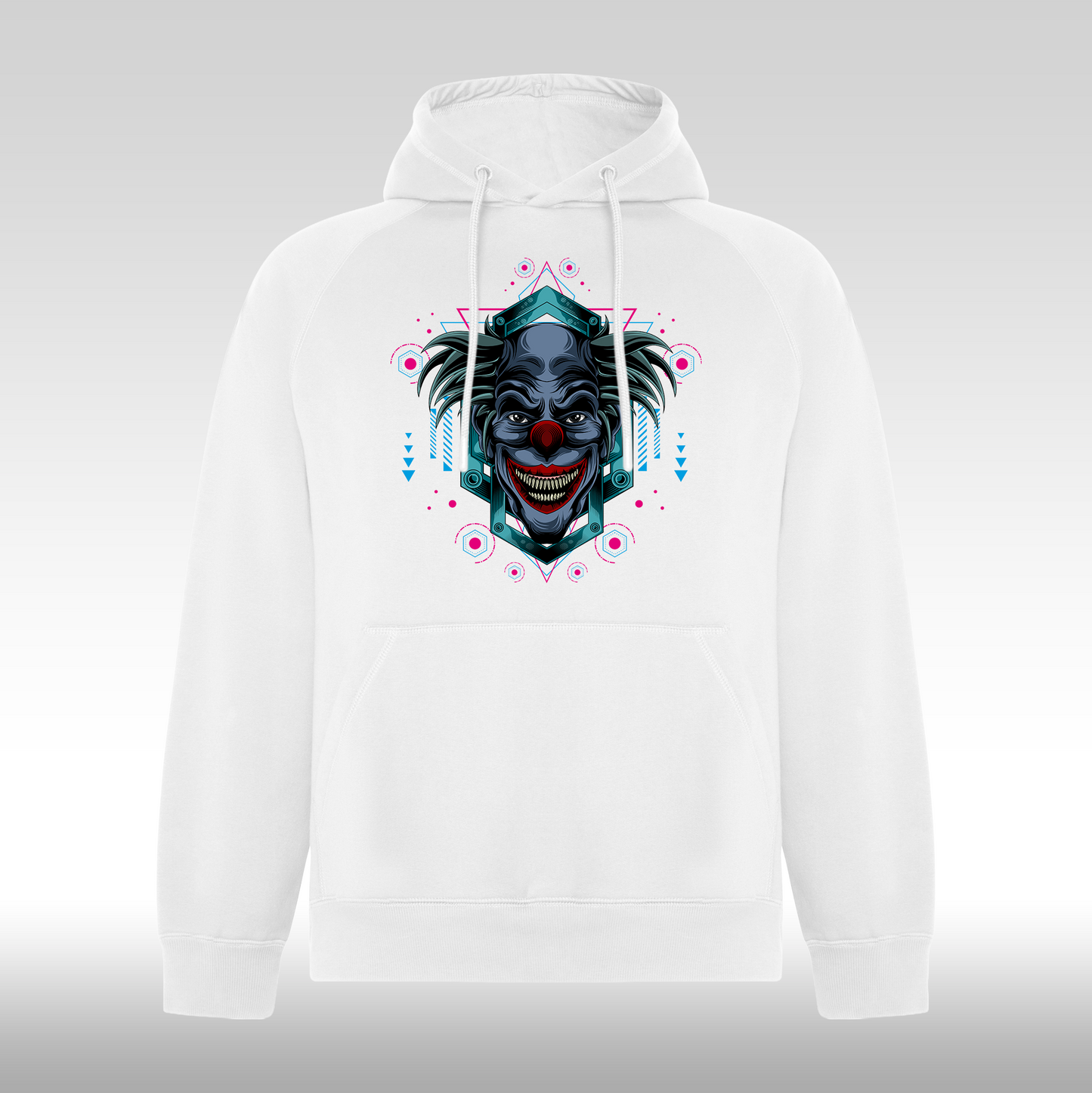 Hanorac alb personalizat urban "Dark Clown" streetwear
