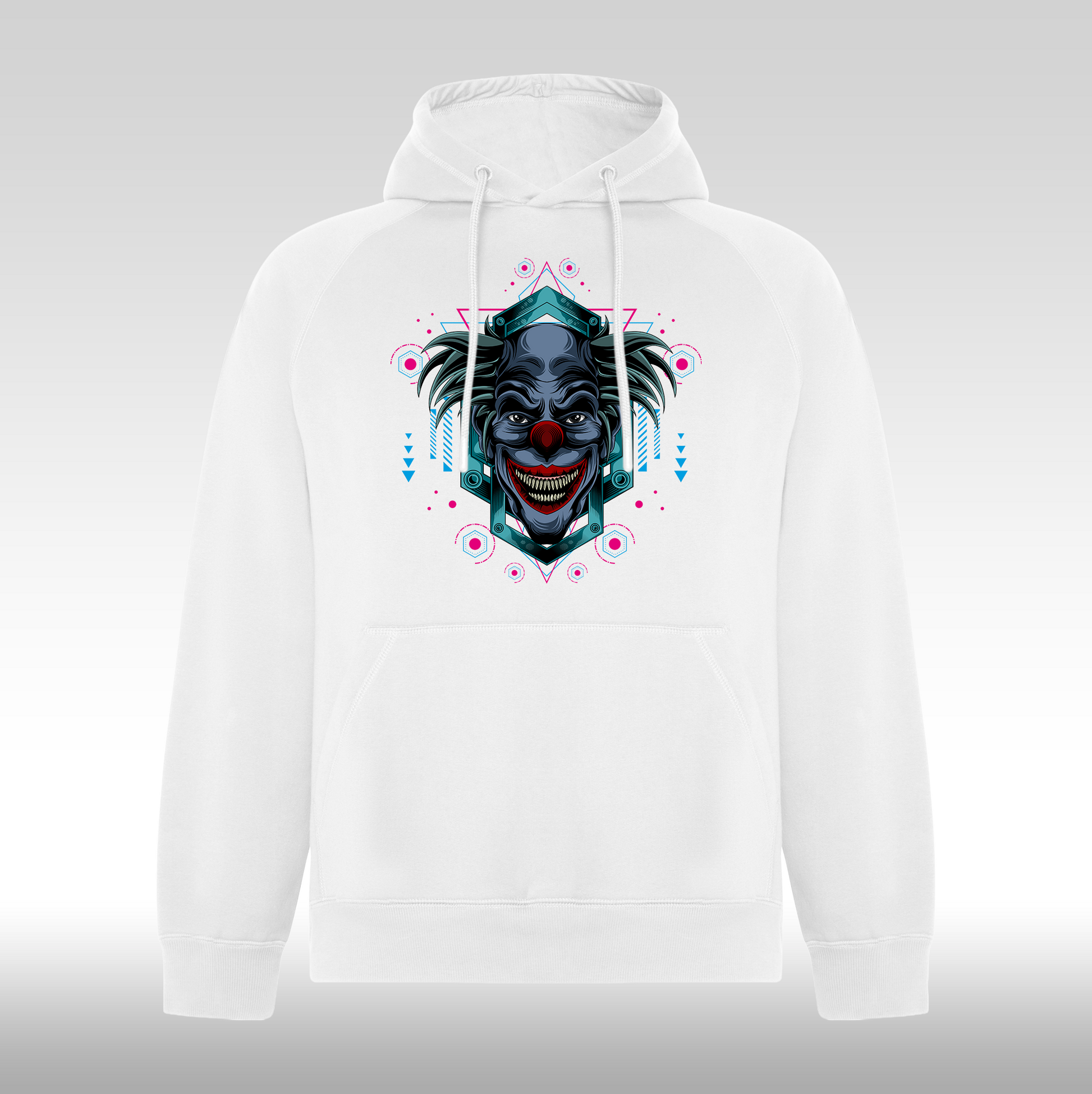 Hanorac alb personalizat urban "Dark Clown" streetwear
