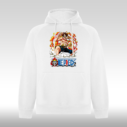 Hanorac Negru personalizat anime "Fire Monkey D. Luffy" streetwear
