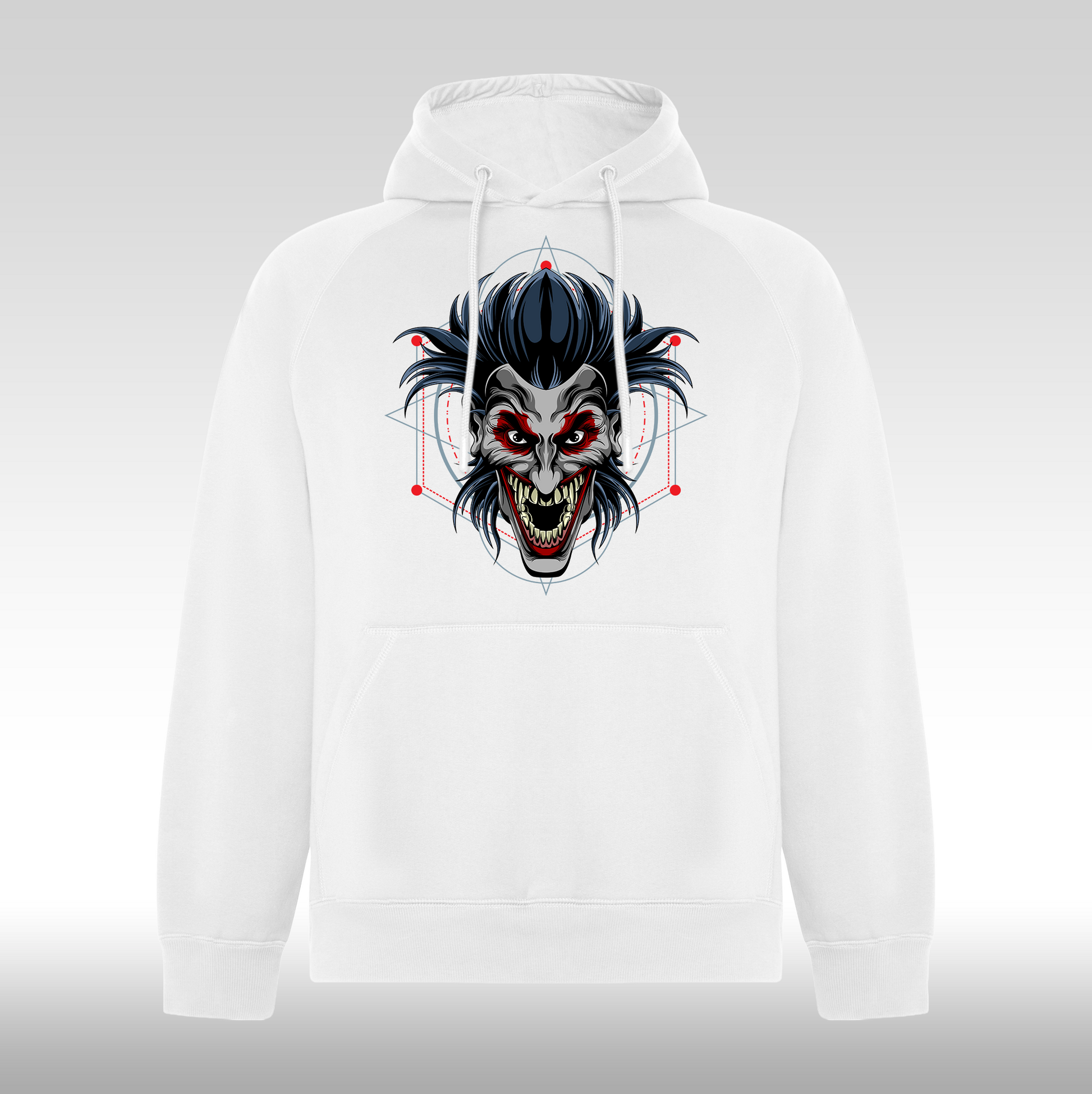 Hanorac alb personalizat urban "Geometric Clown" streetwear

