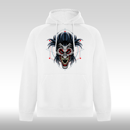 Hanorac alb personalizat urban "Geometric Clown" streetwear
