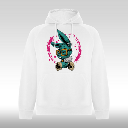 Hanorac alb personalizat urban "Mad Rabbit" streetwear
