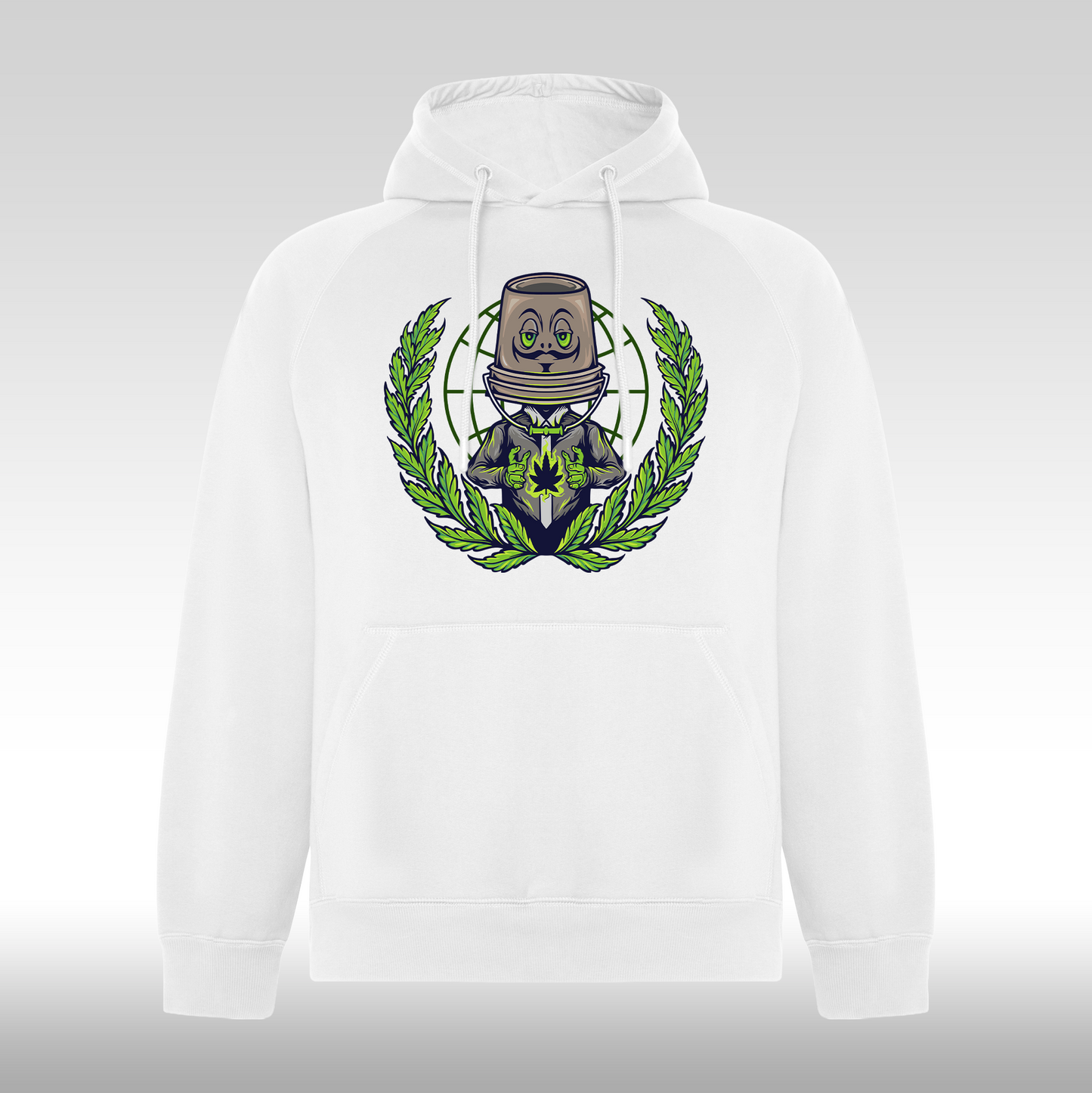Hanorac alb personalizat urban "Mystic Pot" streetwear
