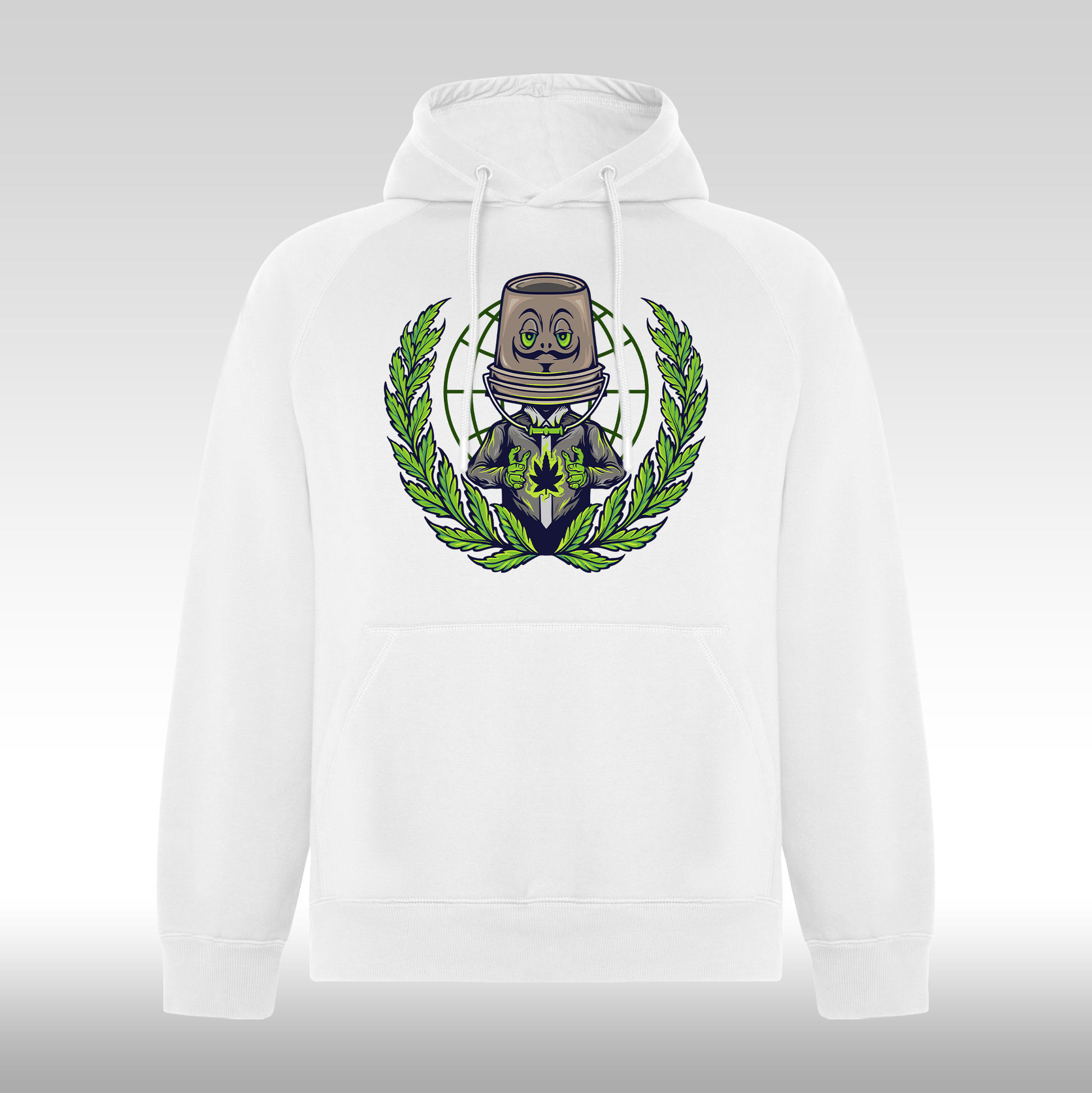 Hanorac alb personalizat urban "Mystic Pot" streetwear
