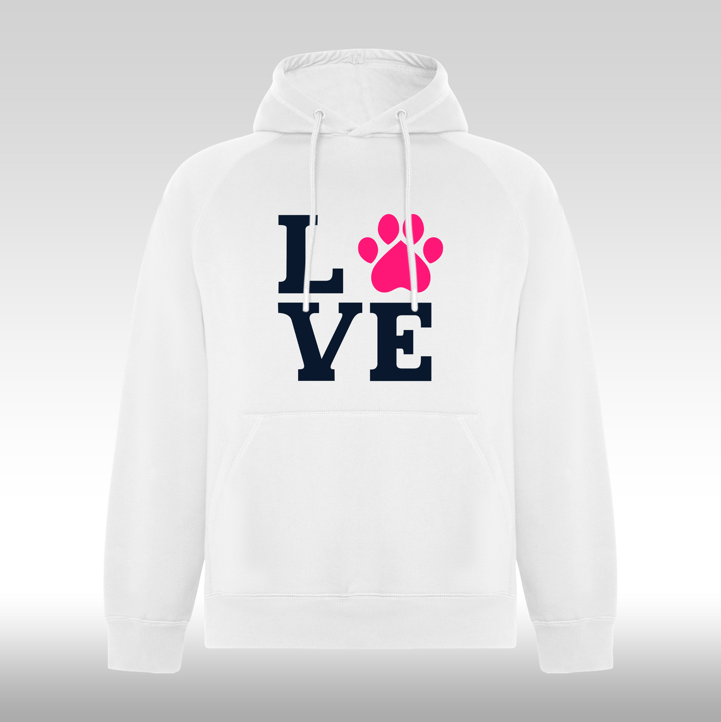Hanorac alb personalizat urban "Pet Love" streetwear
