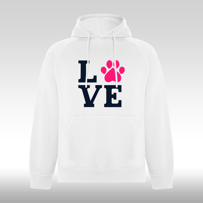 Hanorac alb personalizat urban "Pet Love" streetwear
