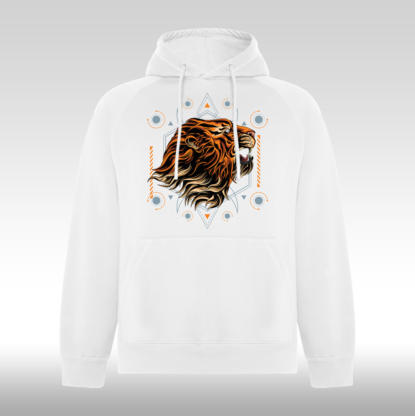 Hanorac alb personalizat urban "Roar Majesty" streetwear
