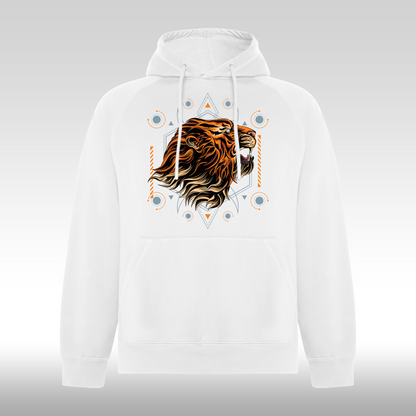 Hanorac alb personalizat urban "Roar Majesty" streetwear
