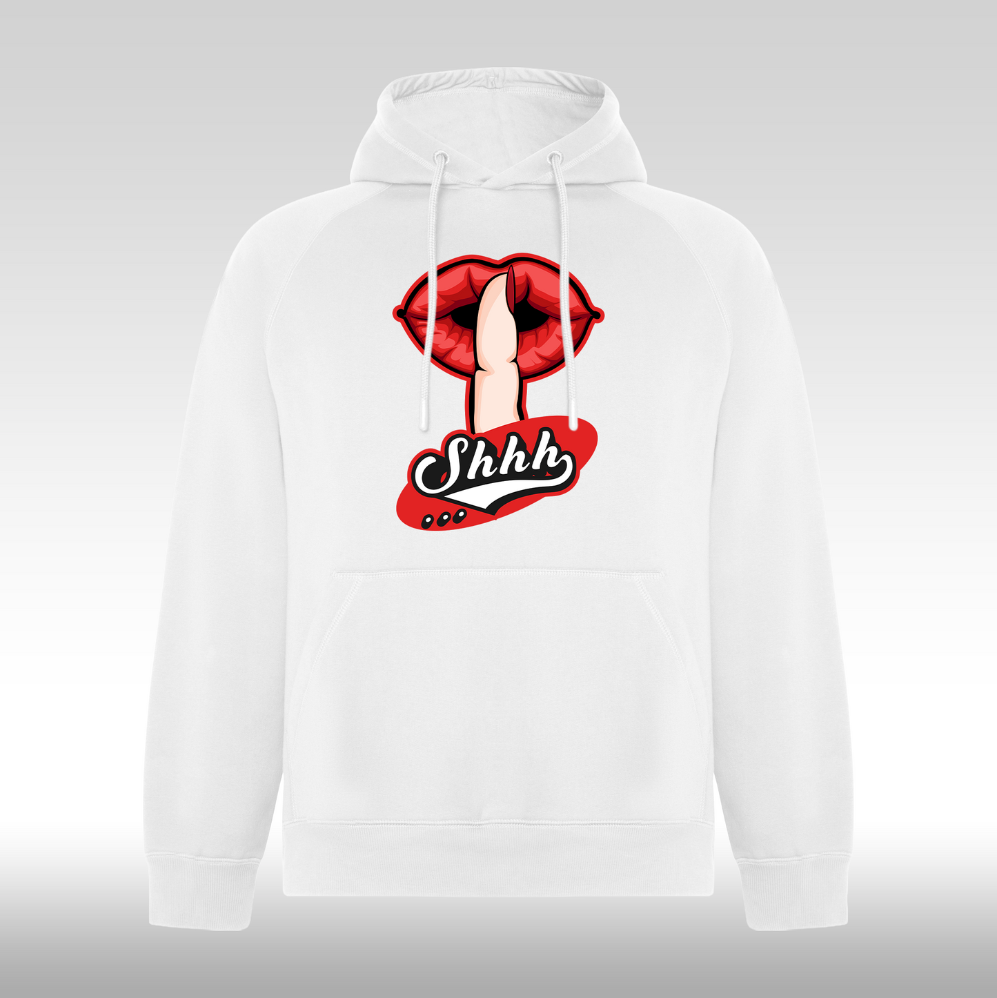 Hanorac alb personalizat urban "SHHHHH" streetwear
