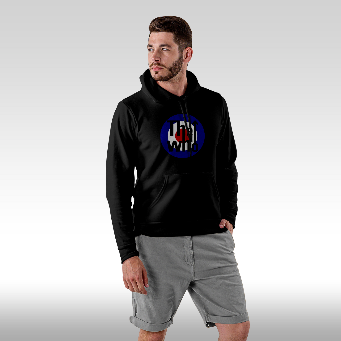 Hanorac negru personalizat Fata Barbat rock "The Who" streetwear
