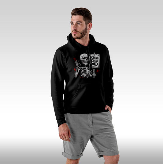 Hanorac negru personalizat Fata Barbat tata "World's Okayest Dad" streetwear
