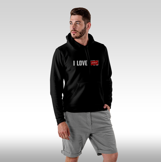 Hanorac negru personalizat Fata Barbat urban "I love Myself" streetwear
