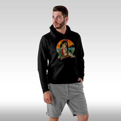 Hanorac negru personalizat Fata barbat urban "Summer Tattoo Girl" streetwear
