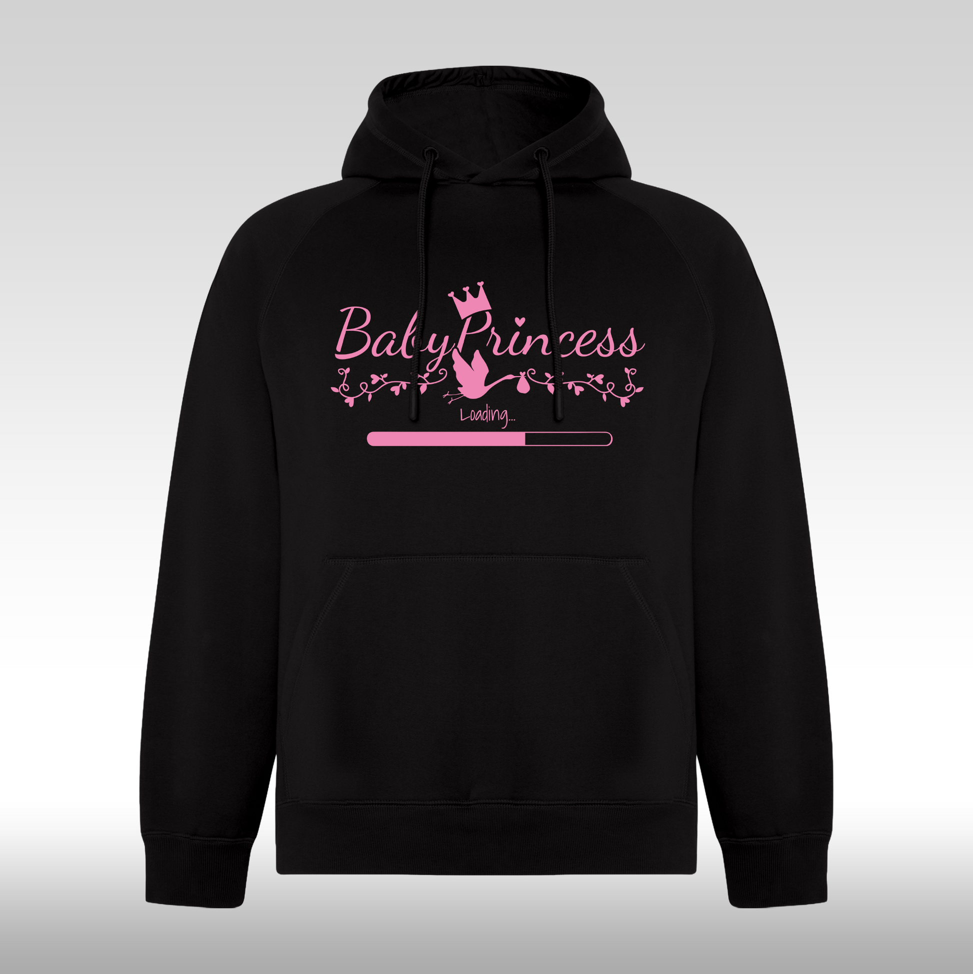 Hanorac negru personalizat Fata Dama gravide mama "Baby Princess" streetwear
