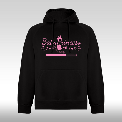 Hanorac negru personalizat Fata Dama gravide mama "Baby Princess" streetwear
