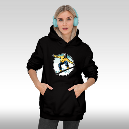 Hanorac negru personalizat Fata Dama sport "Skateboarding" streetwear
