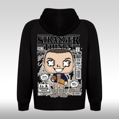 Hanorac negru personalizat spate urban "Stranger Things" streetwear