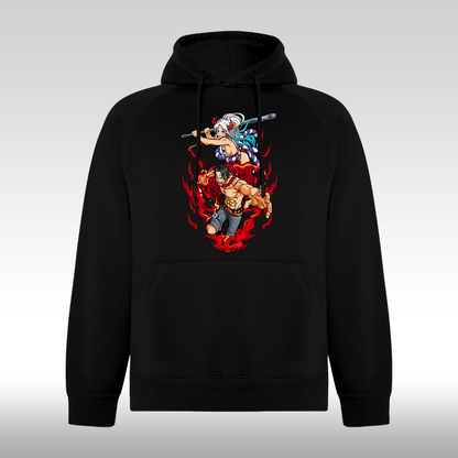 Hanorac negru personalizat anime "Ace x Yamato" streetwear
