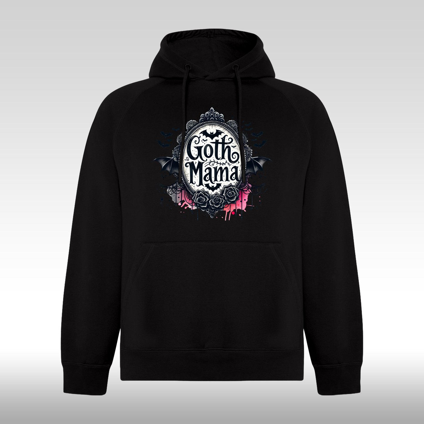 Hanorac negru personalizat Fata Dama mama "Goth Mama" streetwear
