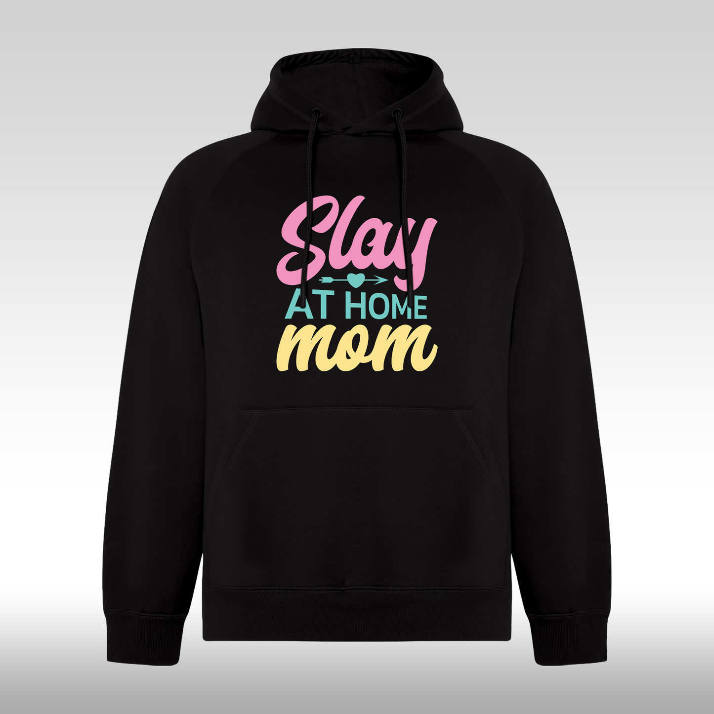 Hanorac negru personalizat Fata Dama mama "Slay At Home Mom" streetwear
