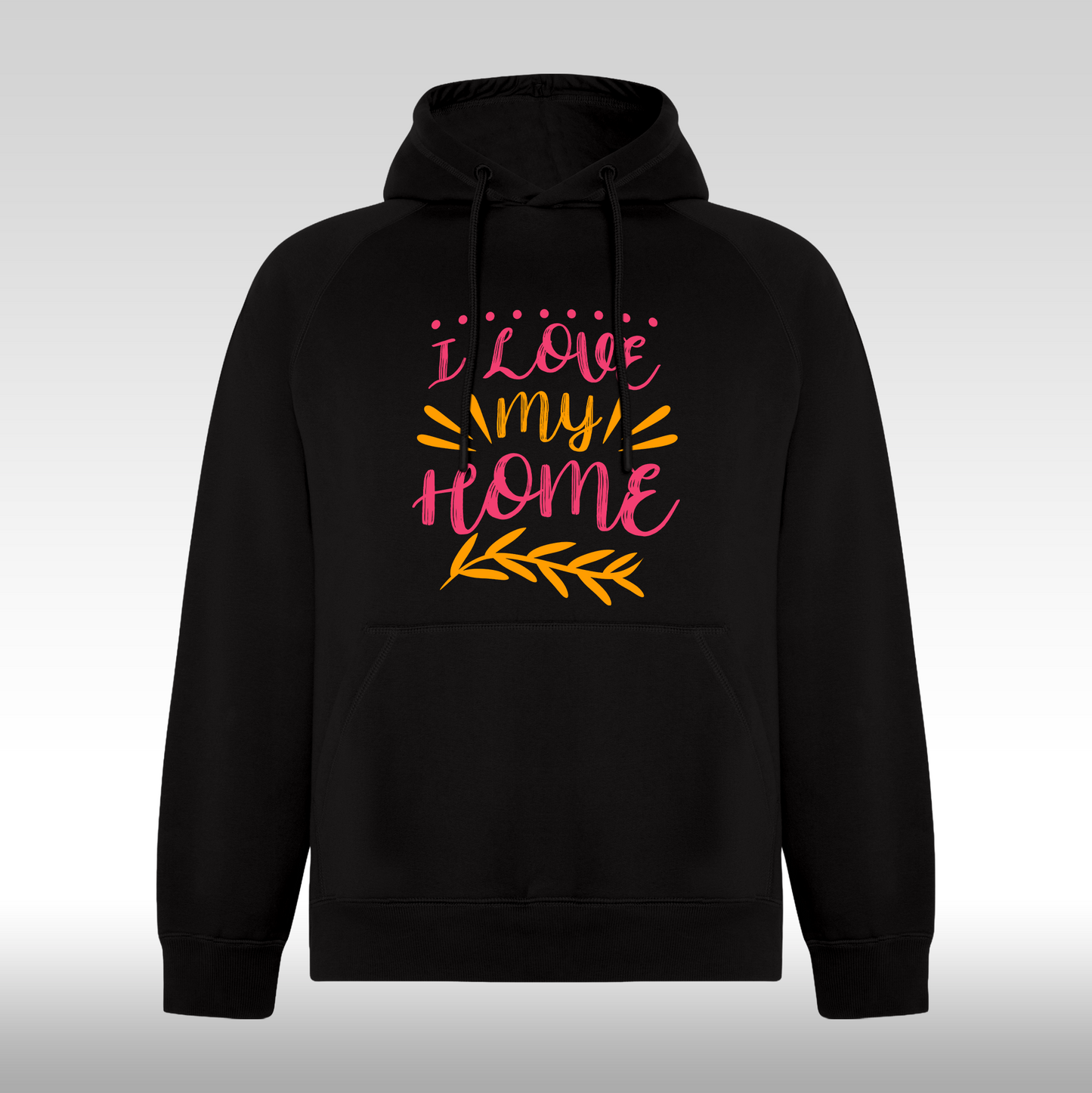 Hanorac negru personalizat Dama urban "I Love My Home" streetwear
