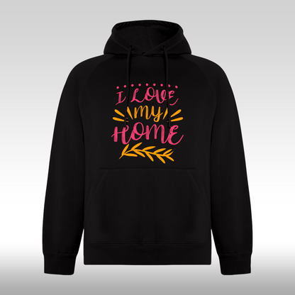 Hanorac negru personalizat Dama urban "I Love My Home" streetwear
