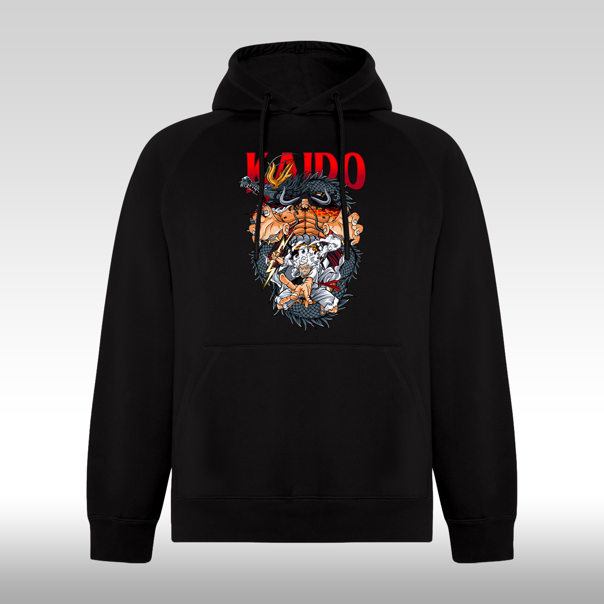 Hanorac negru personalizat anime "One Piece: Kaido" streetwear
