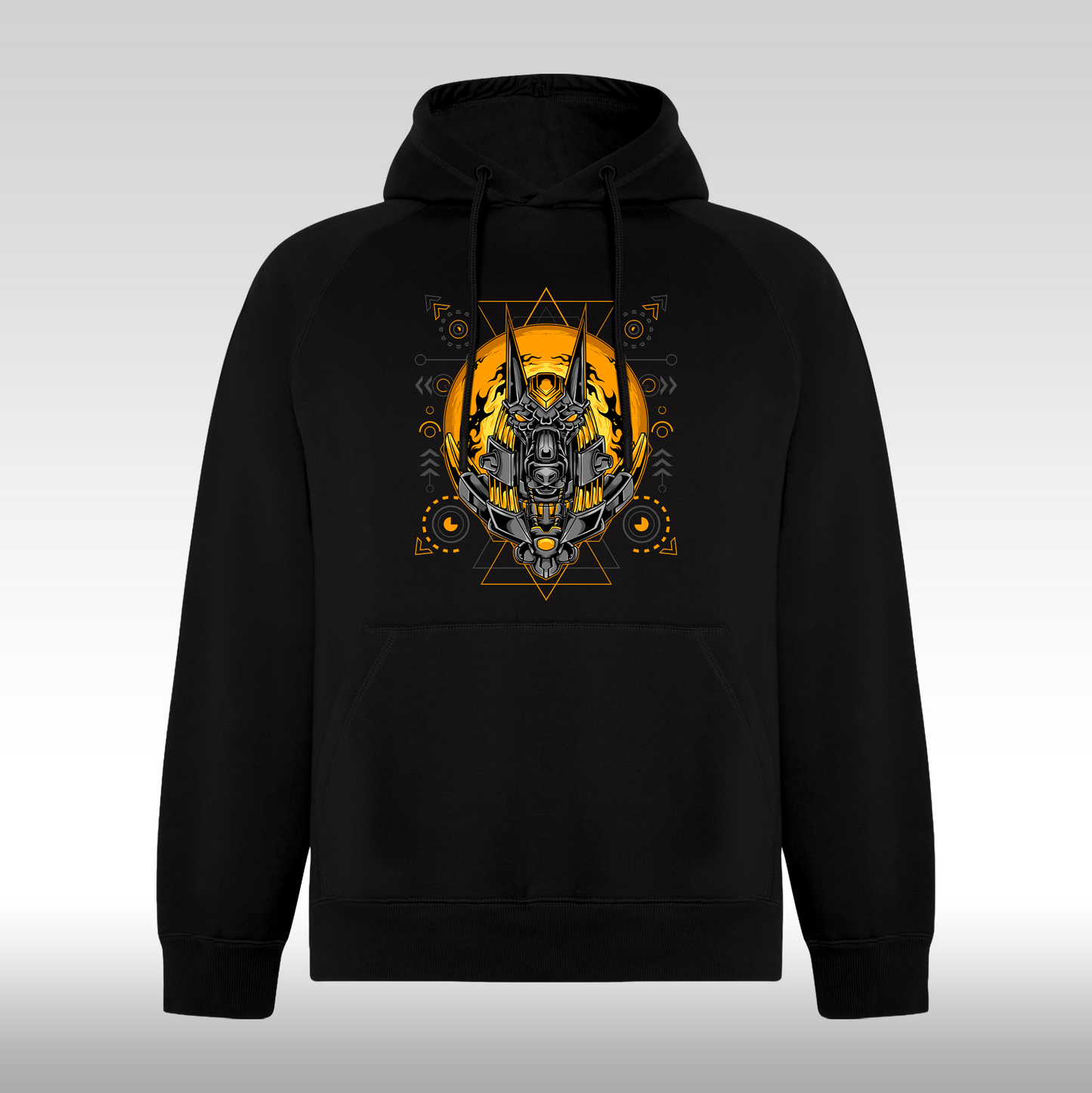 Hanorac negru personalizat urban "Galactic Anubis" streetwear
