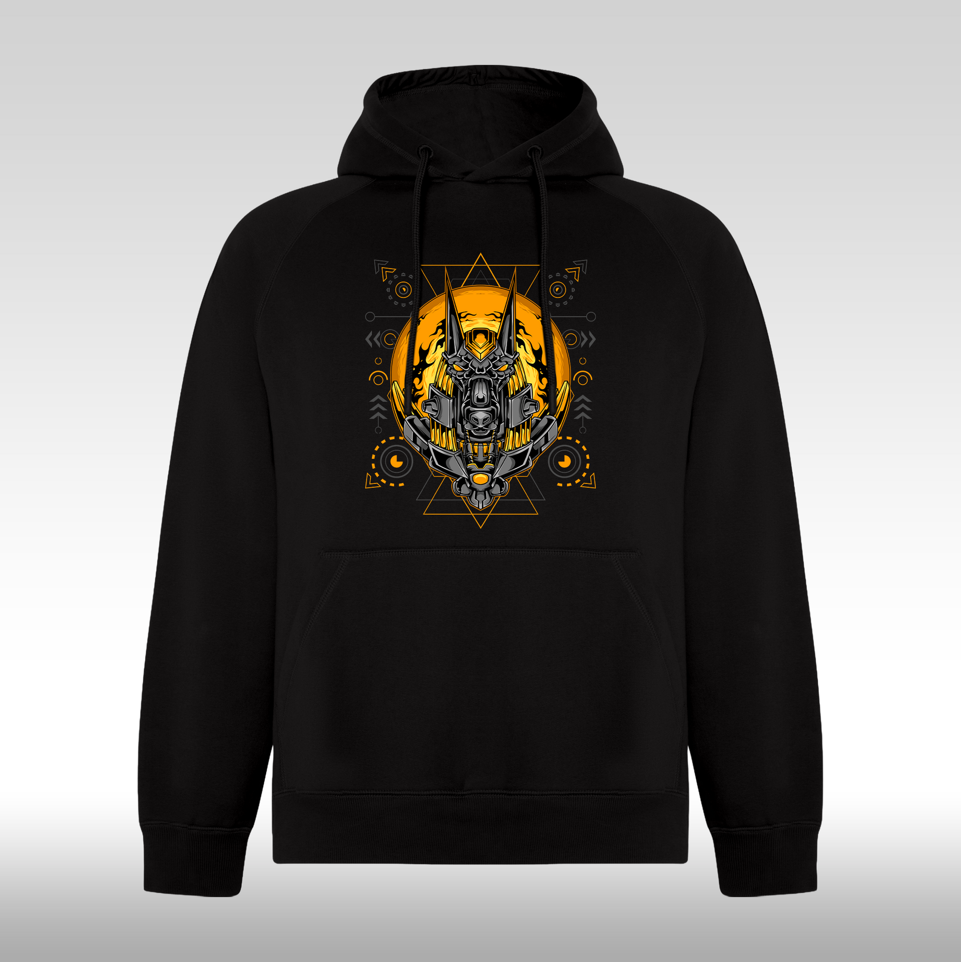 Hanorac negru personalizat urban "Galactic Anubis" streetwear
