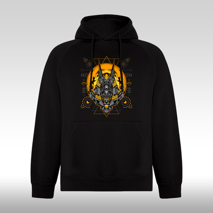 Hanorac negru personalizat urban "Galactic Anubis" streetwear
