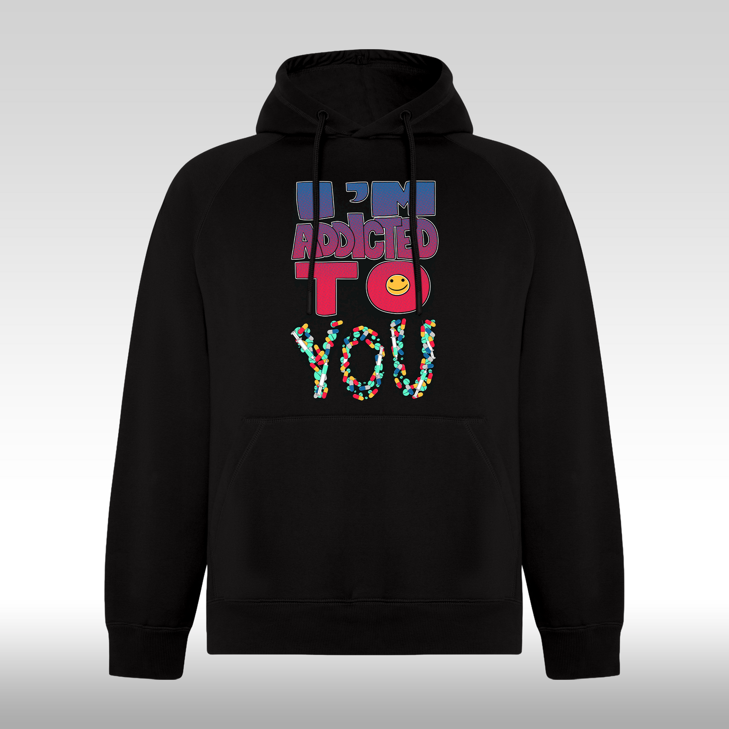Hanorac negru personalizat urban "I'm Addicted To You" streetwear
