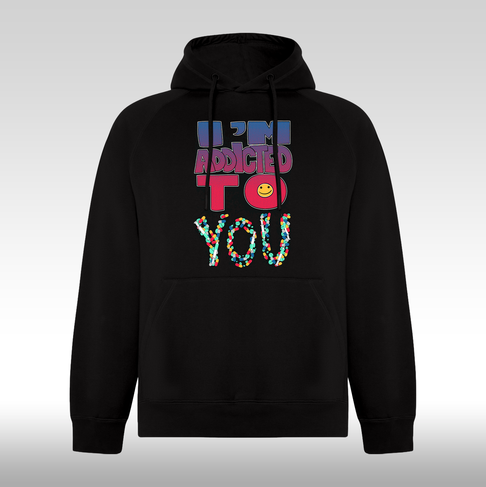 Hanorac negru personalizat urban "I'm Addicted To You" streetwear
