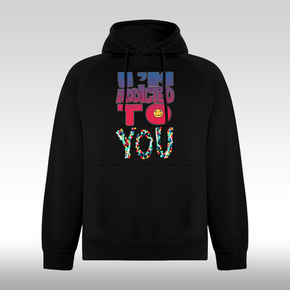 Hanorac negru personalizat urban "I'm Addicted To You" streetwear
