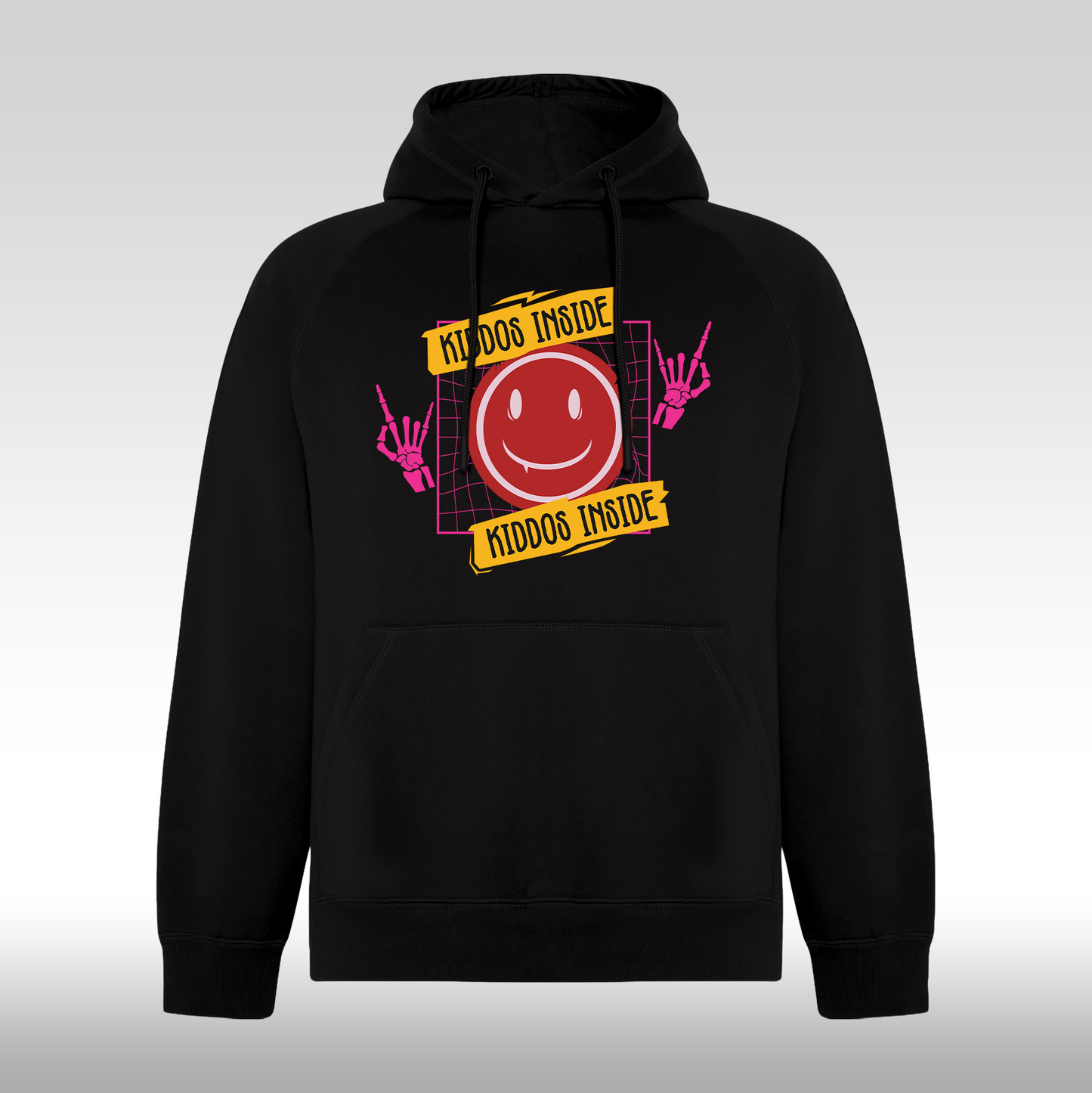 Hanorac negru personalizat Fata Dama urban "Kiddos Inside" streetwear
