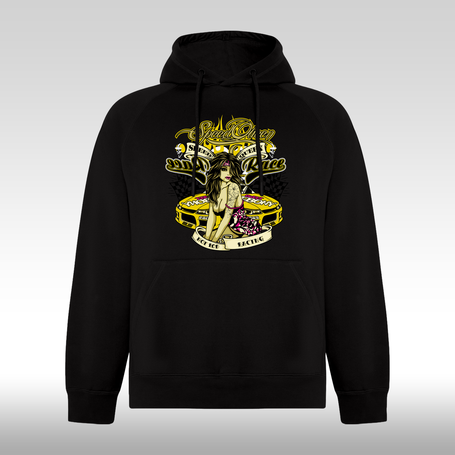 Hanorac negru personalizat urban "Speed Queen" streetwear
