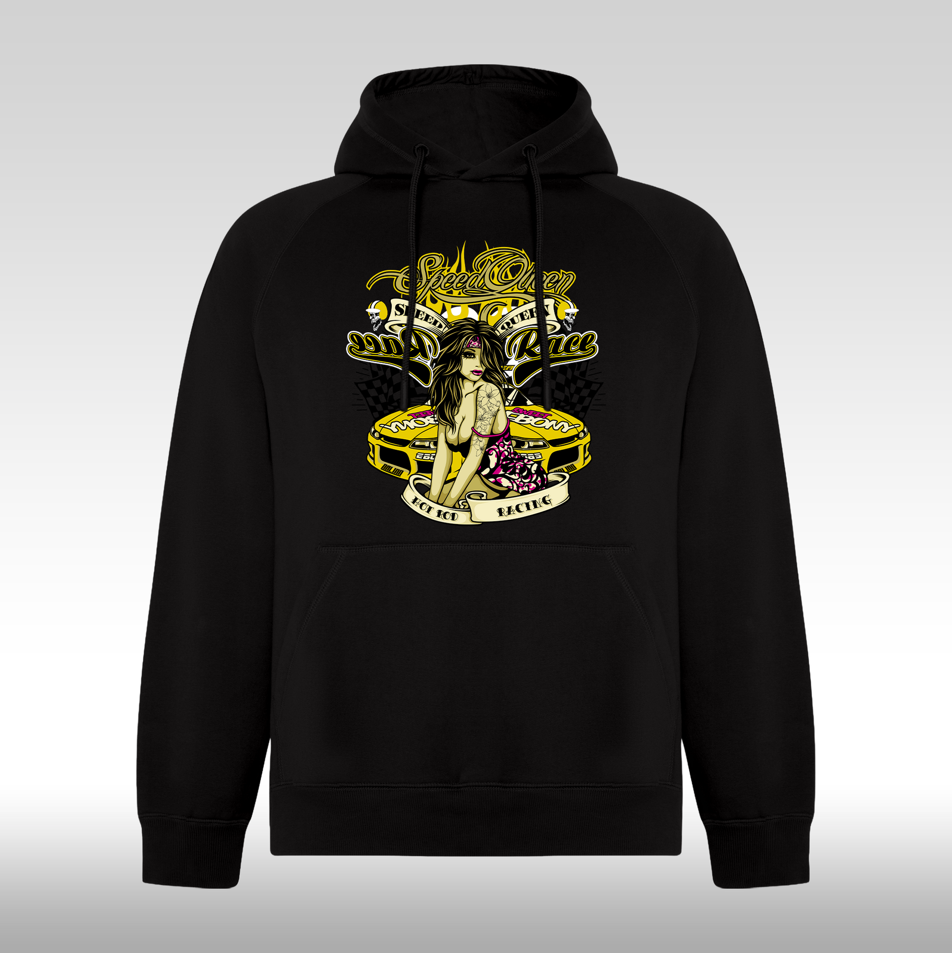 Hanorac negru personalizat urban "Speed Queen" streetwear
