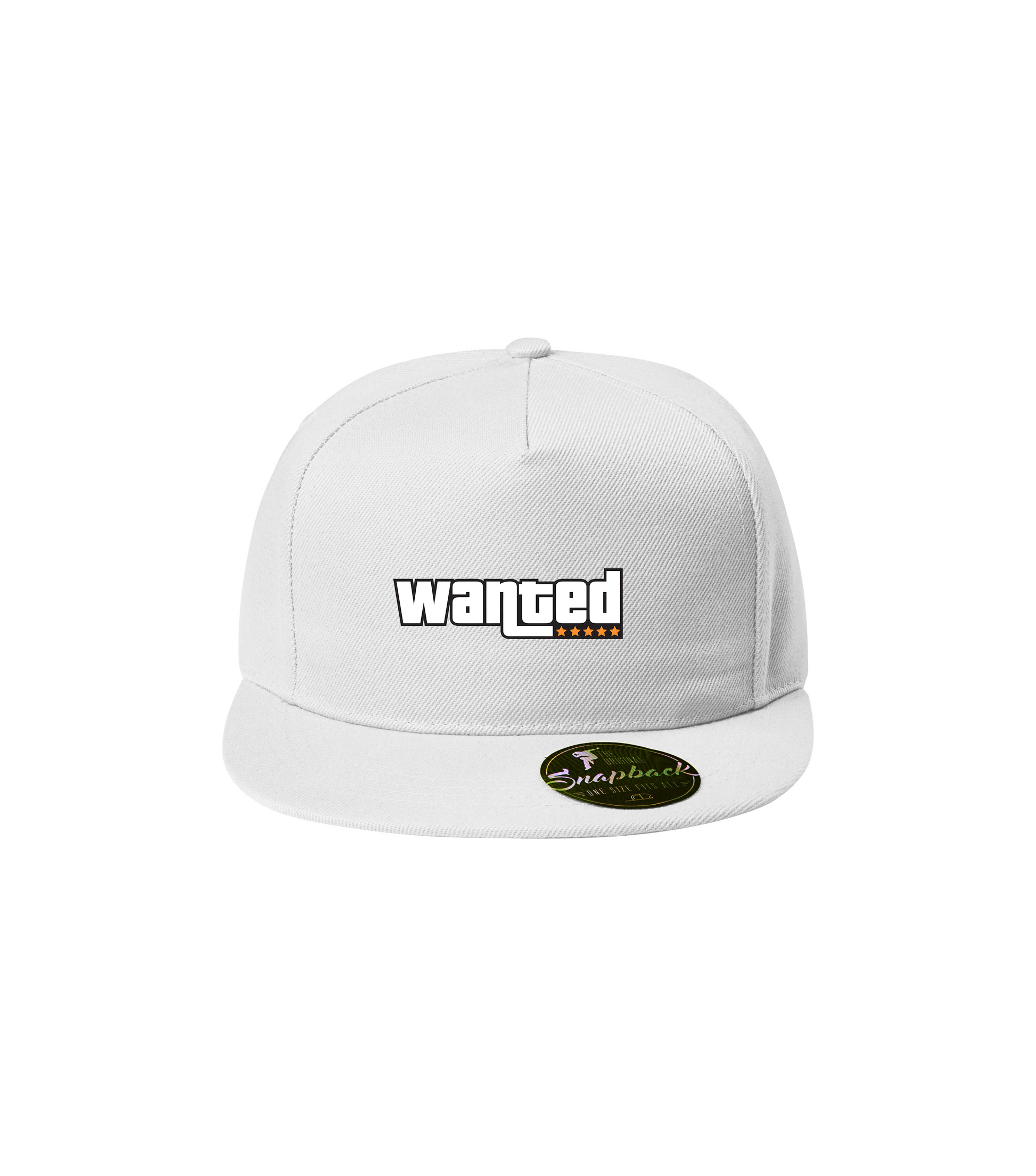 Sapca alba personalizata rap urban "GTA Wanted" streetwear

