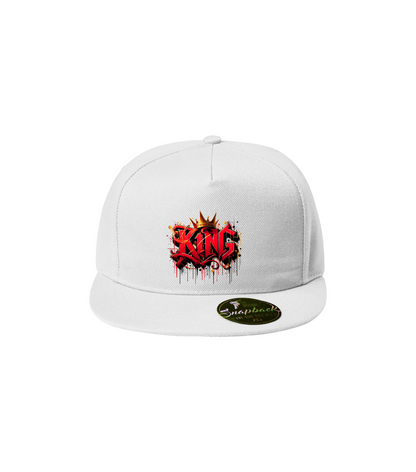 Sapca alba personalizata rap urban "King" streetwear
