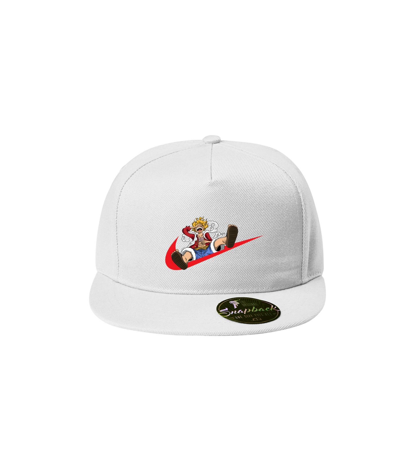 Sapca alba personalizata rap urban "Luffy Joy Boy" streetwear
