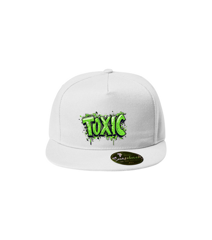 Sapca alba personalizata rap urban "Toxic" streetwear
