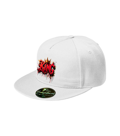 Sapca alba personalizata rap urban "King" streetwear
