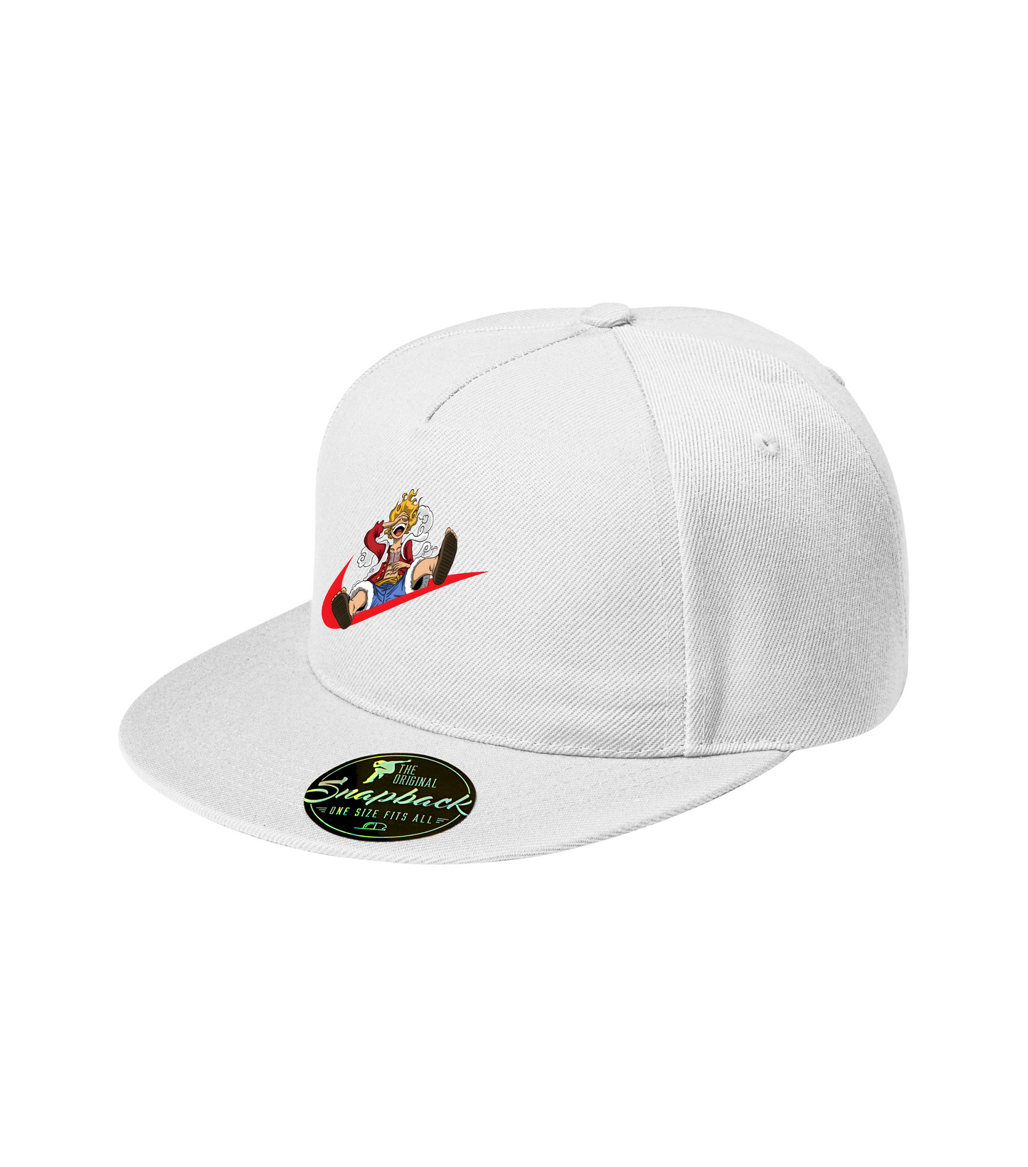 Sapca alba personalizata rap urban "Luffy Joy Boy" streetwear
