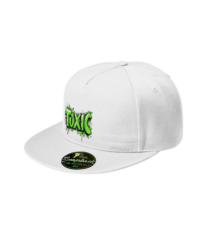 Sapca alba personalizata rap urban "Toxic" streetwear
