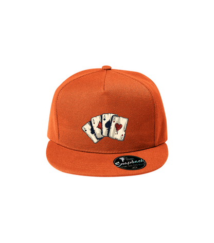 Sapca portocalie personalizata rap urban "Aces" streetwear
