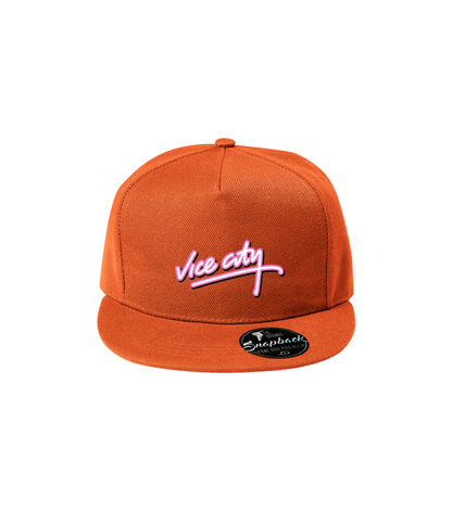 Sapca portocalie personalizata rap urban "Vice City" streetwear
