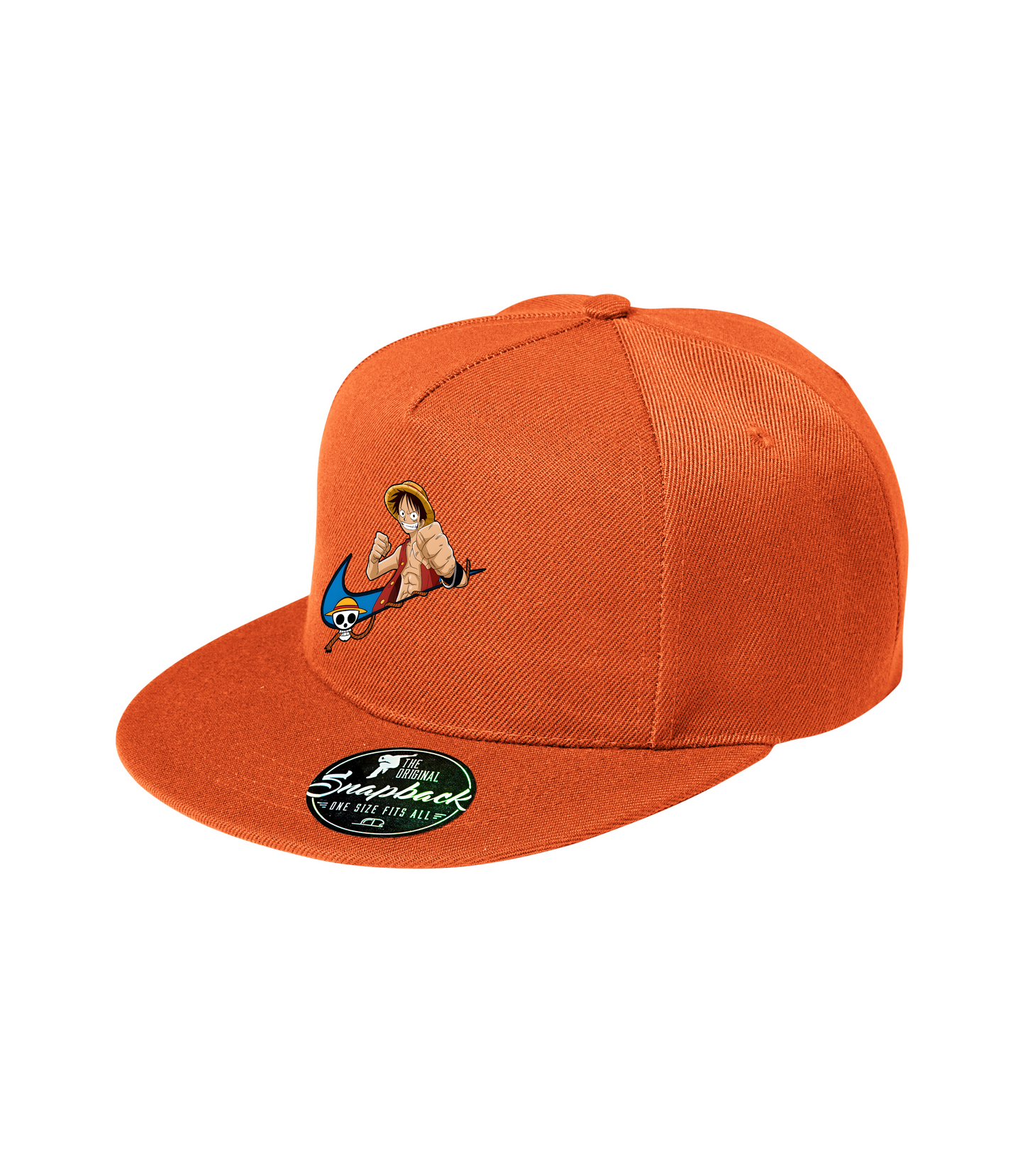 Sapca portocalie personalizata rap urban "Monkey D. Luffy" streetwear
